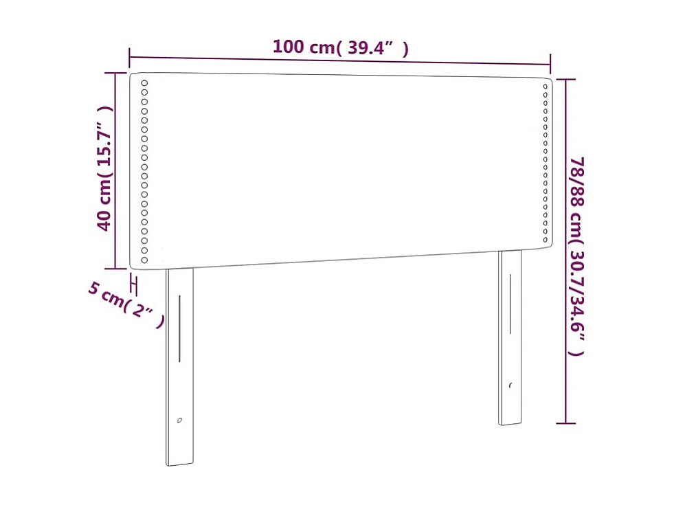 Tête de lit à LED Blanc 100x5x78-88 Similicuir