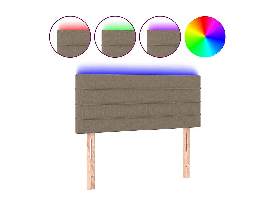 Tête de lit à LED Taupe 80x5x78-88 Tissu