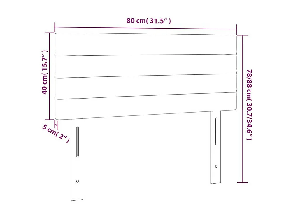 Tête de lit à LED Taupe 80x5x78-88 Tissu