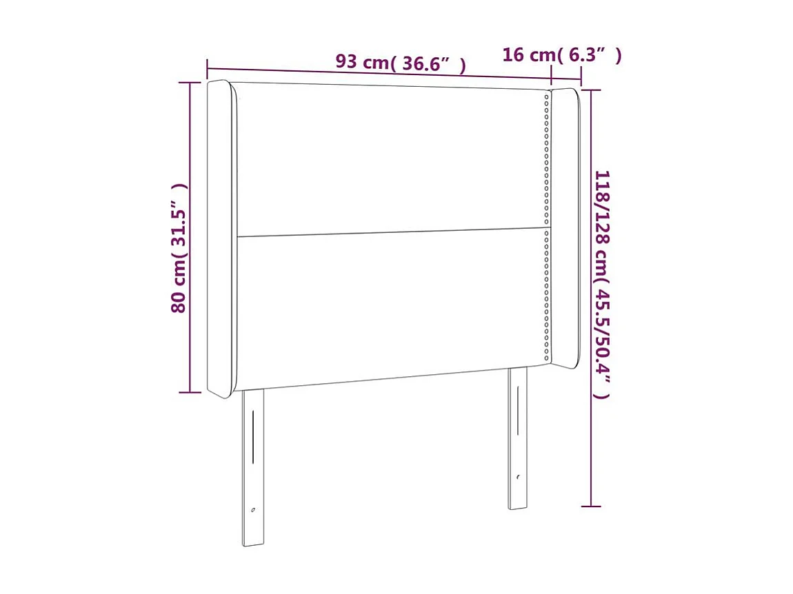 Tête de lit à LED Bleu 93x16x118-128 Tissu
