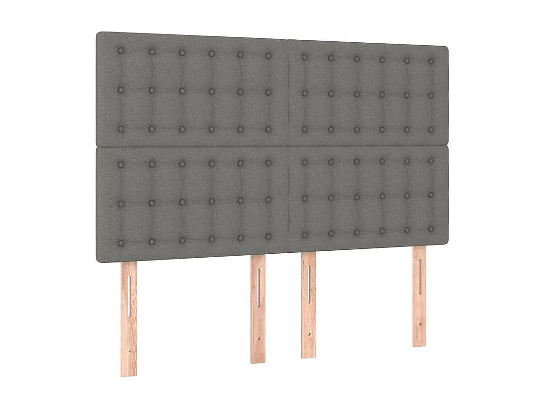 Tête de lit à LED Gris foncé 144x5x118-128 Tissu