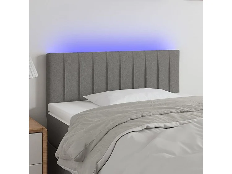 Tête de lit à LED Gris foncé 90x5x78-88 Tissu