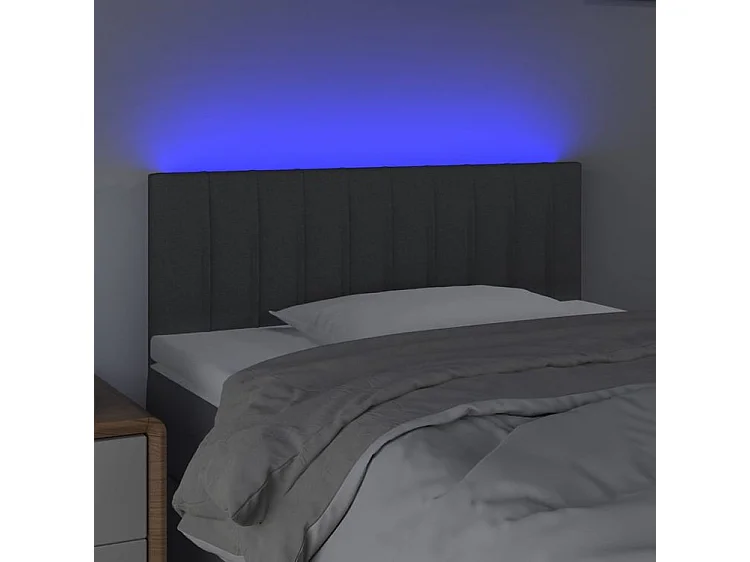 Tête de lit à LED Gris foncé 90x5x78-88 Tissu