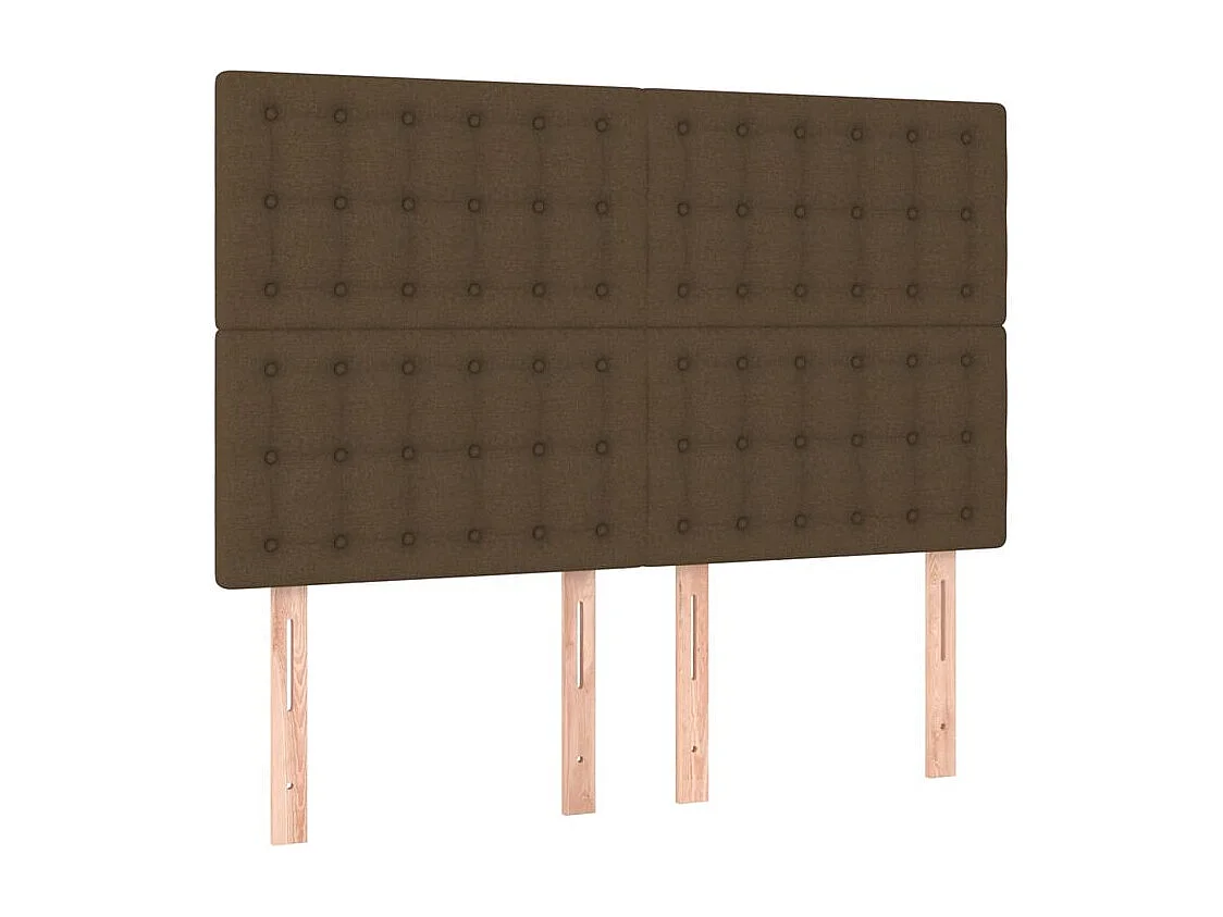Tête de lit à LED Marron foncé 144x5x118-128 Tissu