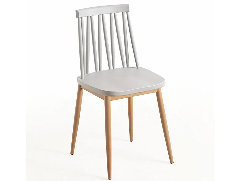 Silla Razila gris y natural - Juego de 2