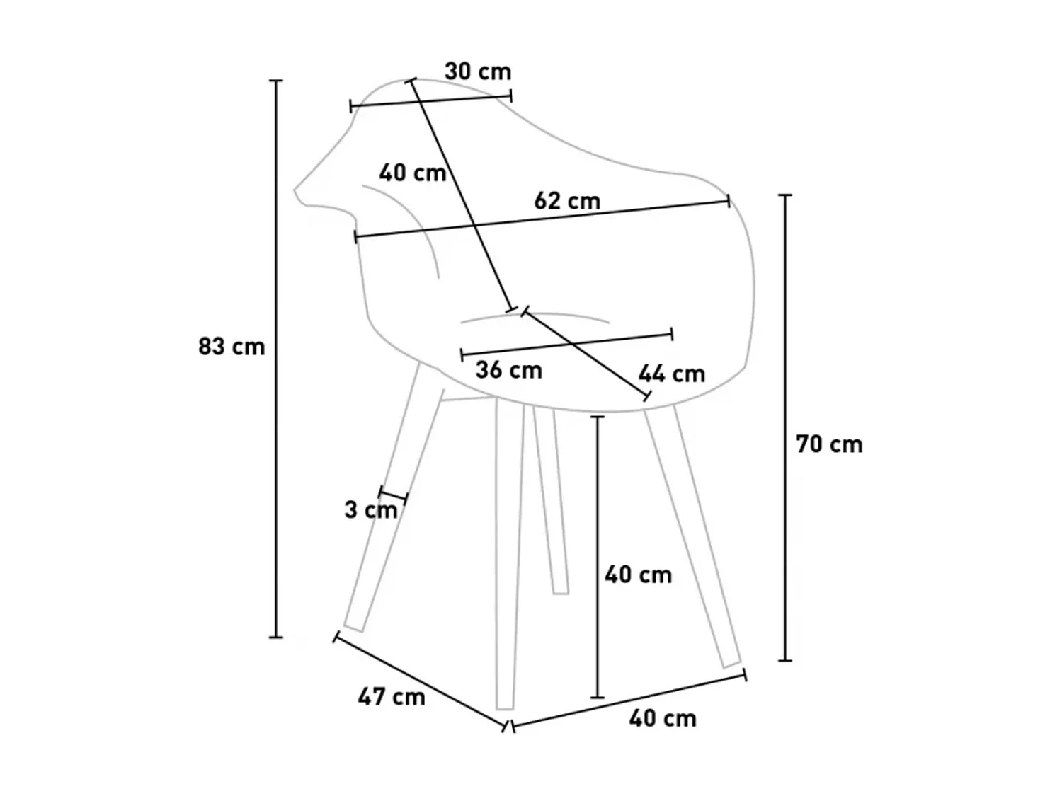 Fauteuil tissu patchwork et pied chêne clair Tarkal