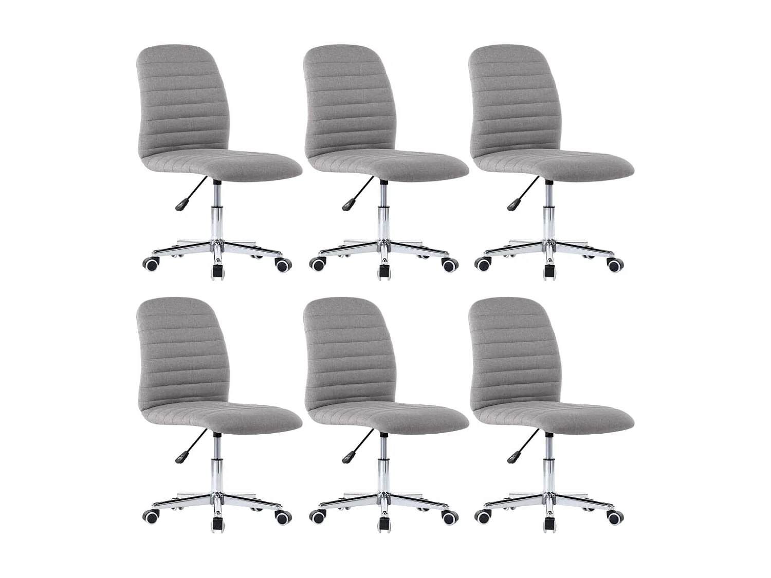 Chaise de salle à manger 6 pc Gris clair Tissu 26
