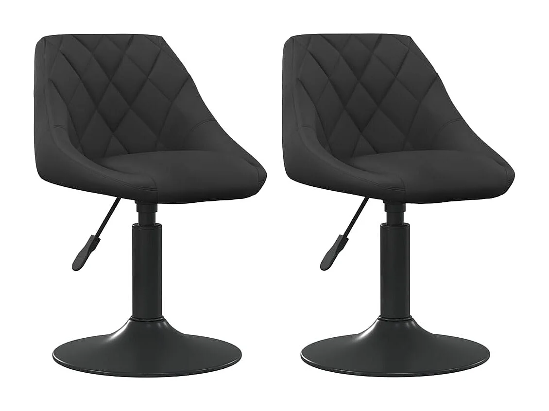 Chaise pivotante de salle à manger 2 pc Noir Velours 20
