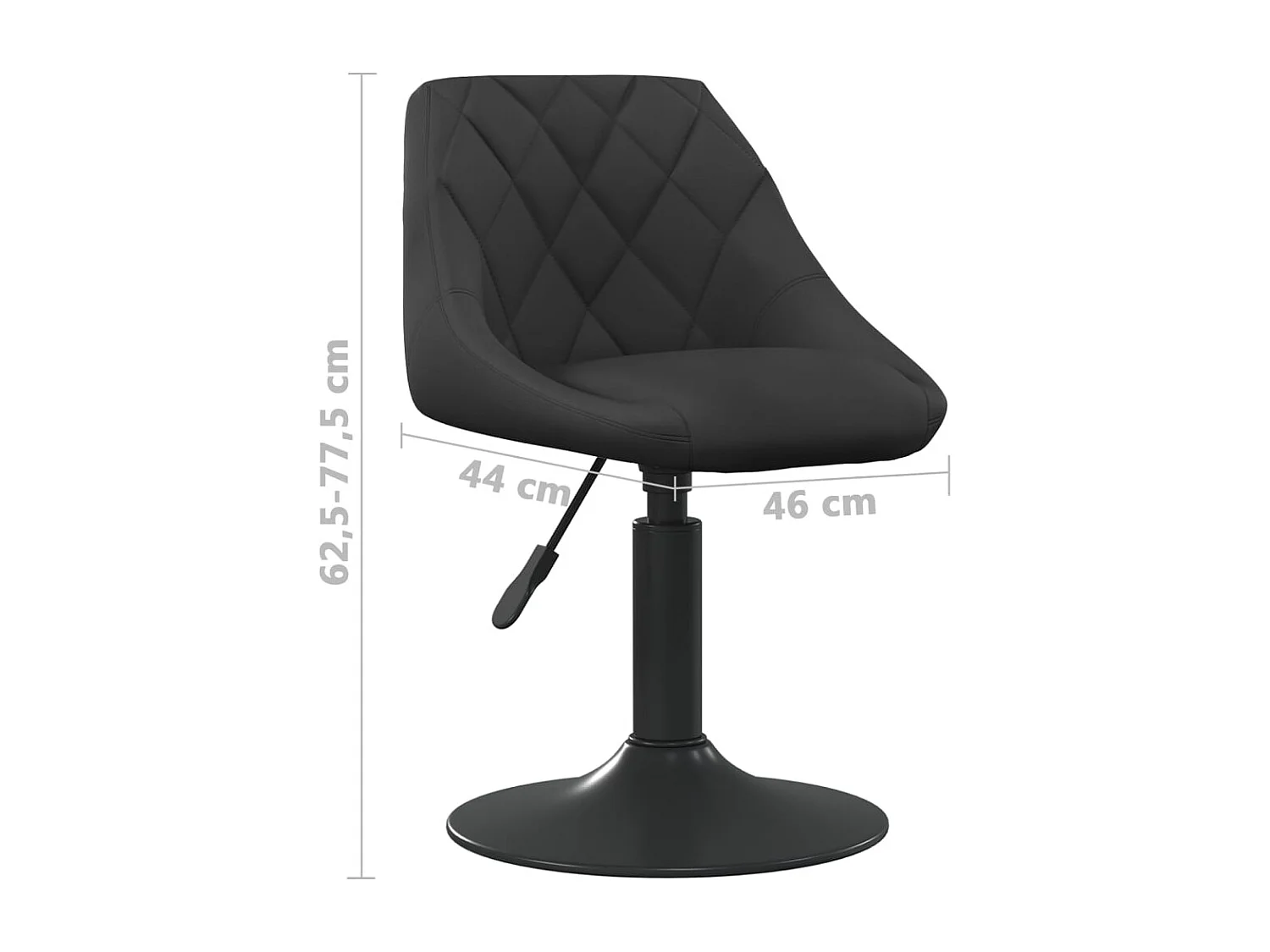 Chaise pivotante de salle à manger 2 pc Noir Velours 20