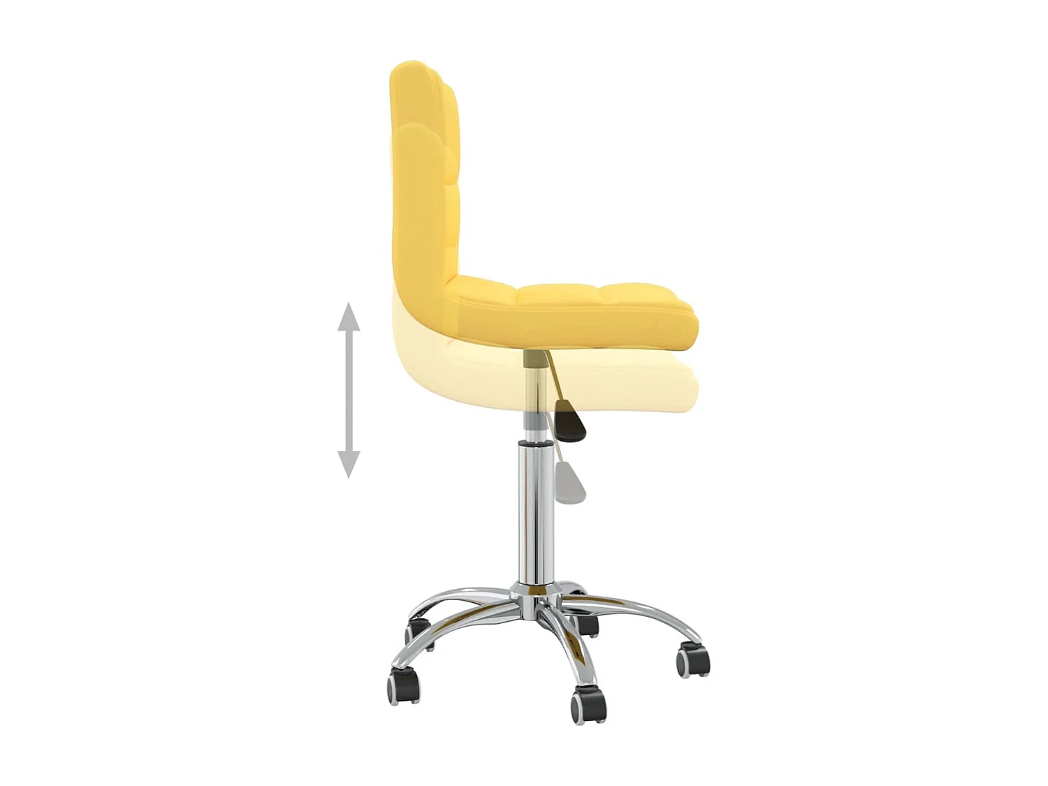 Chaise pivotante de salle à manger Jaune moutarde Tissu 8