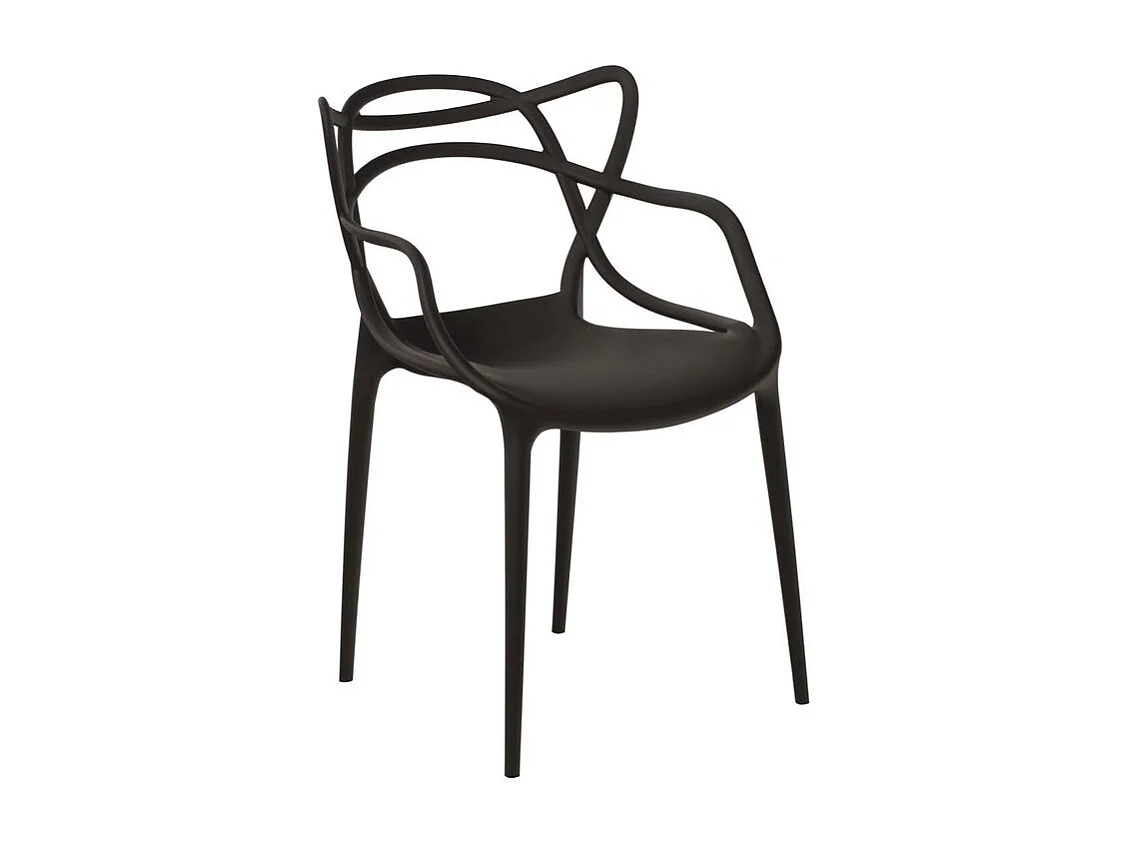 Chaise avec accoudoir BELIANO premium - Intérieur et extérieur-Noir