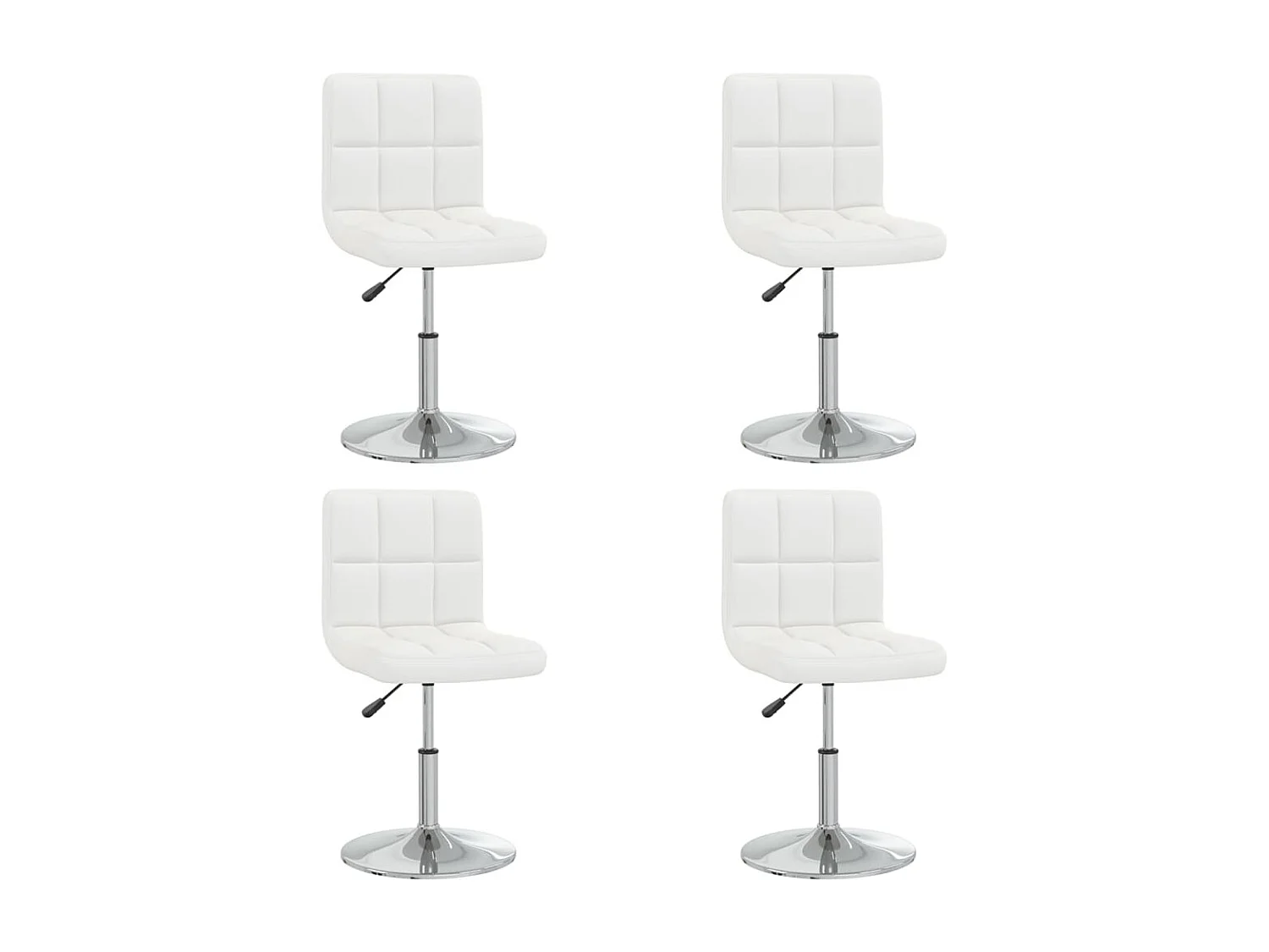 Chaise de salle à manger 4 pc Blanc Similicuir 17