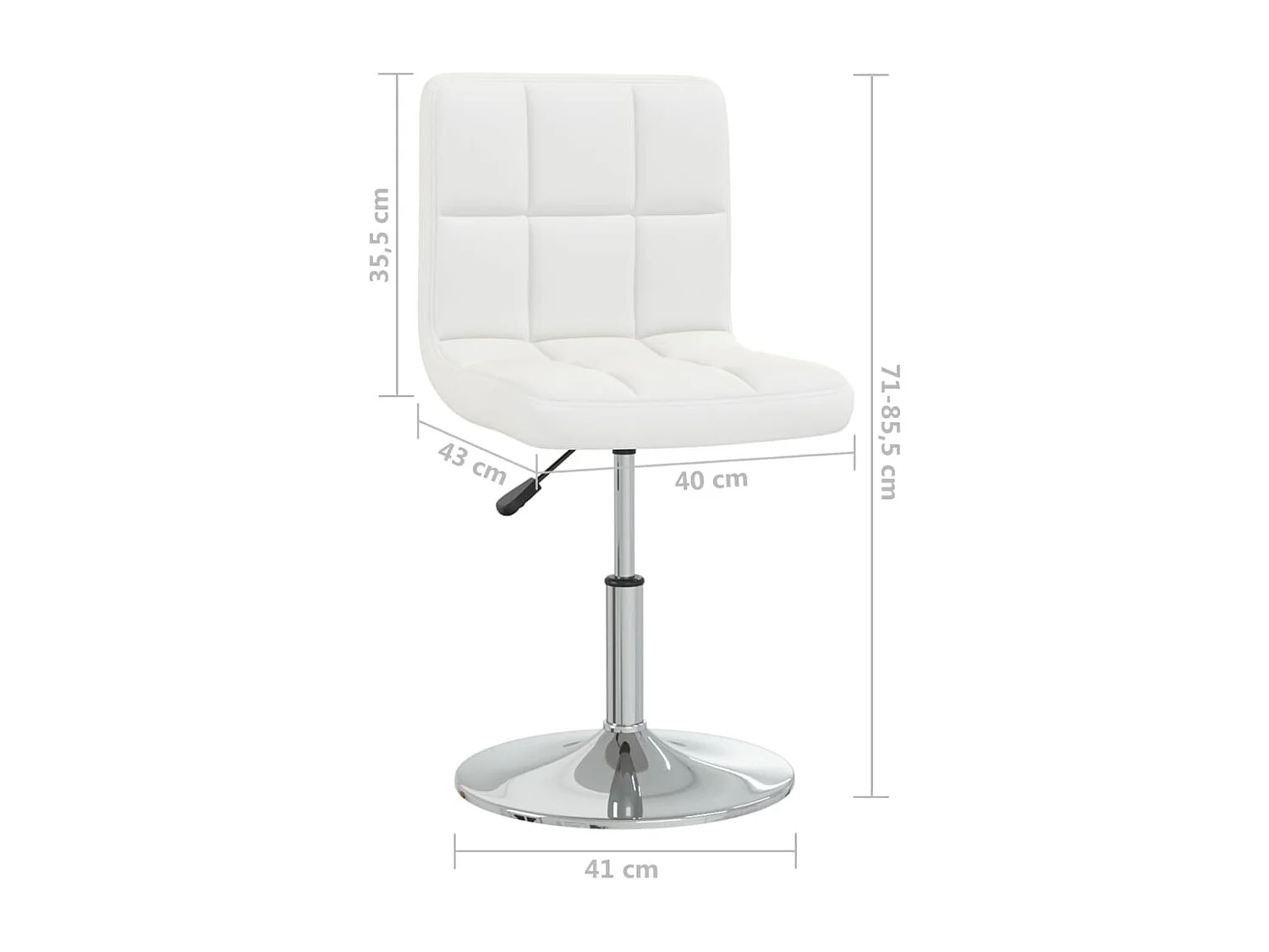 Chaise de salle à manger 4 pc Blanc Similicuir 17