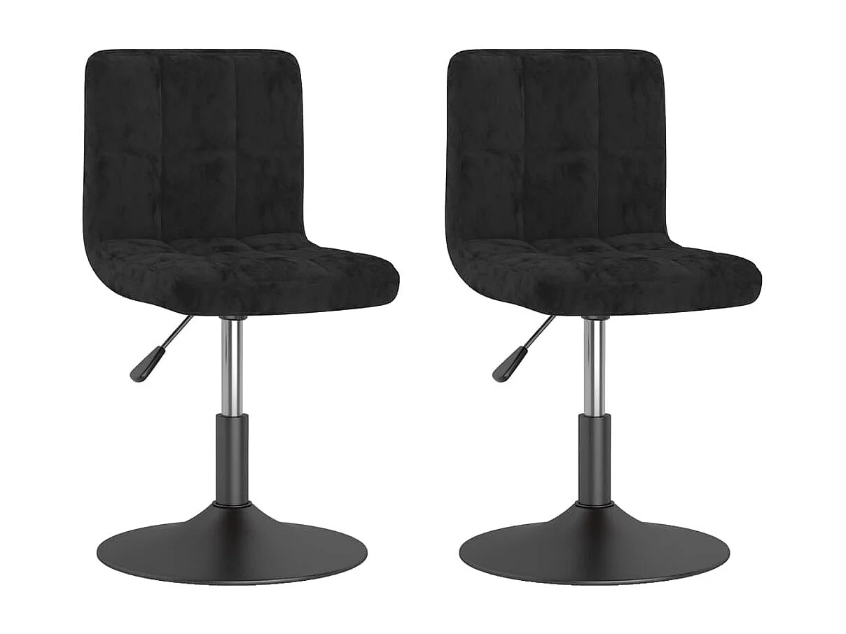 Chaise pivotante de salle à manger 2 pc Noir Velours 24