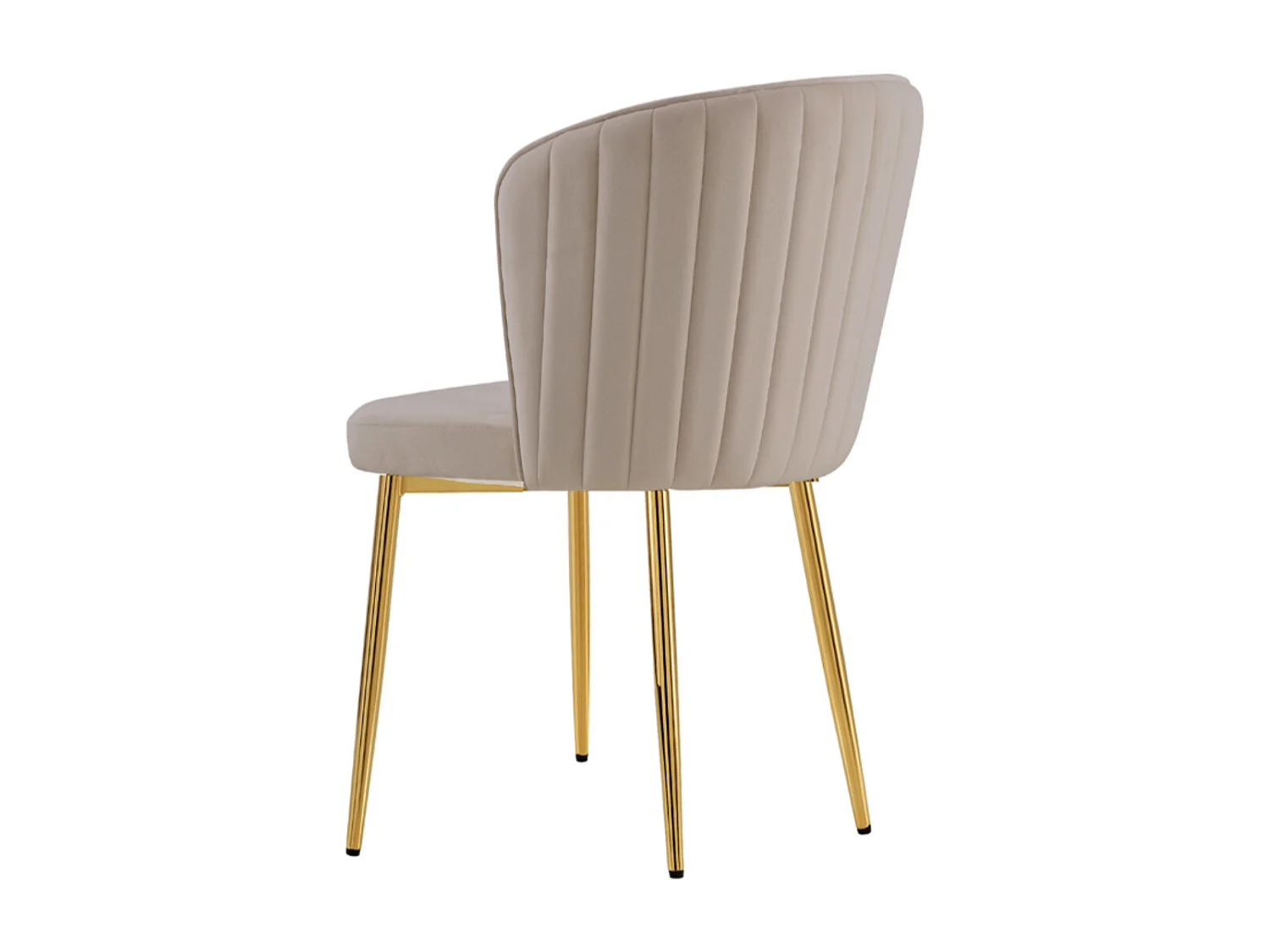 Lot de 4 chaise en velours et pied métal doré Kosmi-Beige