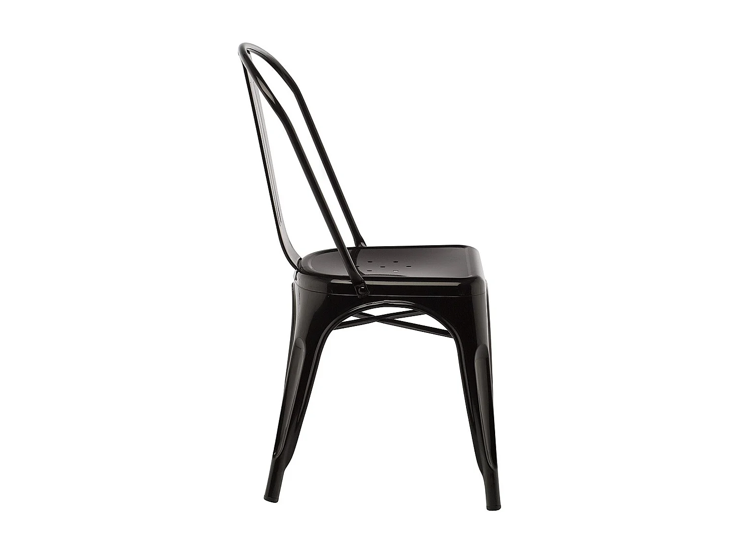 Chaise industrielle en acier brillant KONTOIR-Noir