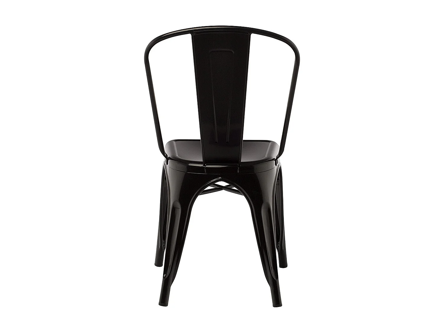 Chaise industrielle en acier brillant KONTOIR-Noir