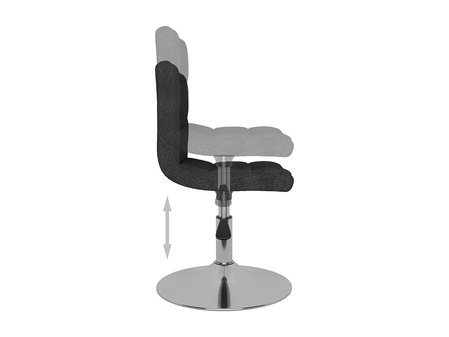 Chaise pivotante de salle à manger 2 pc Noir Tissu 17