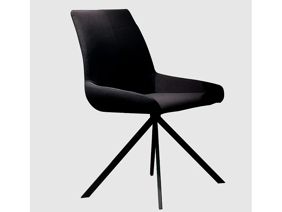 Chaise style vintage en tissu et pied métal noir Naples - Lot de 2