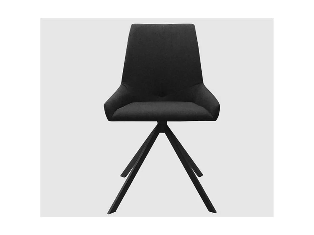 Chaise style vintage en tissu et pied métal noir Naples - Lot de 2