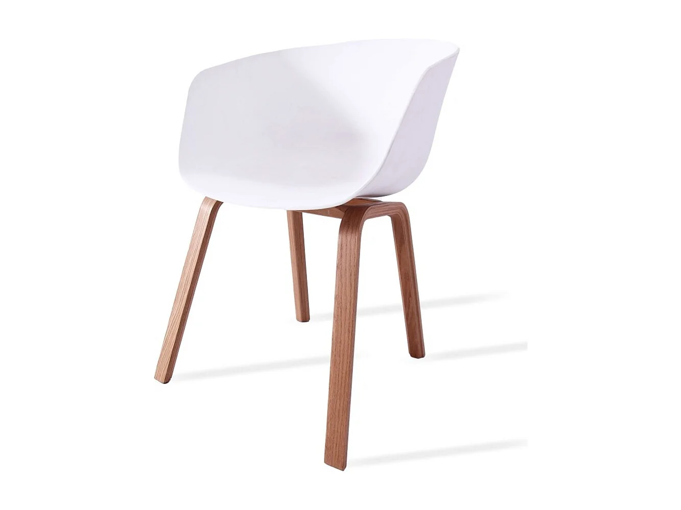 Chaise nordique KAVINA – Bois de hêtre & polypropylène-Blanc