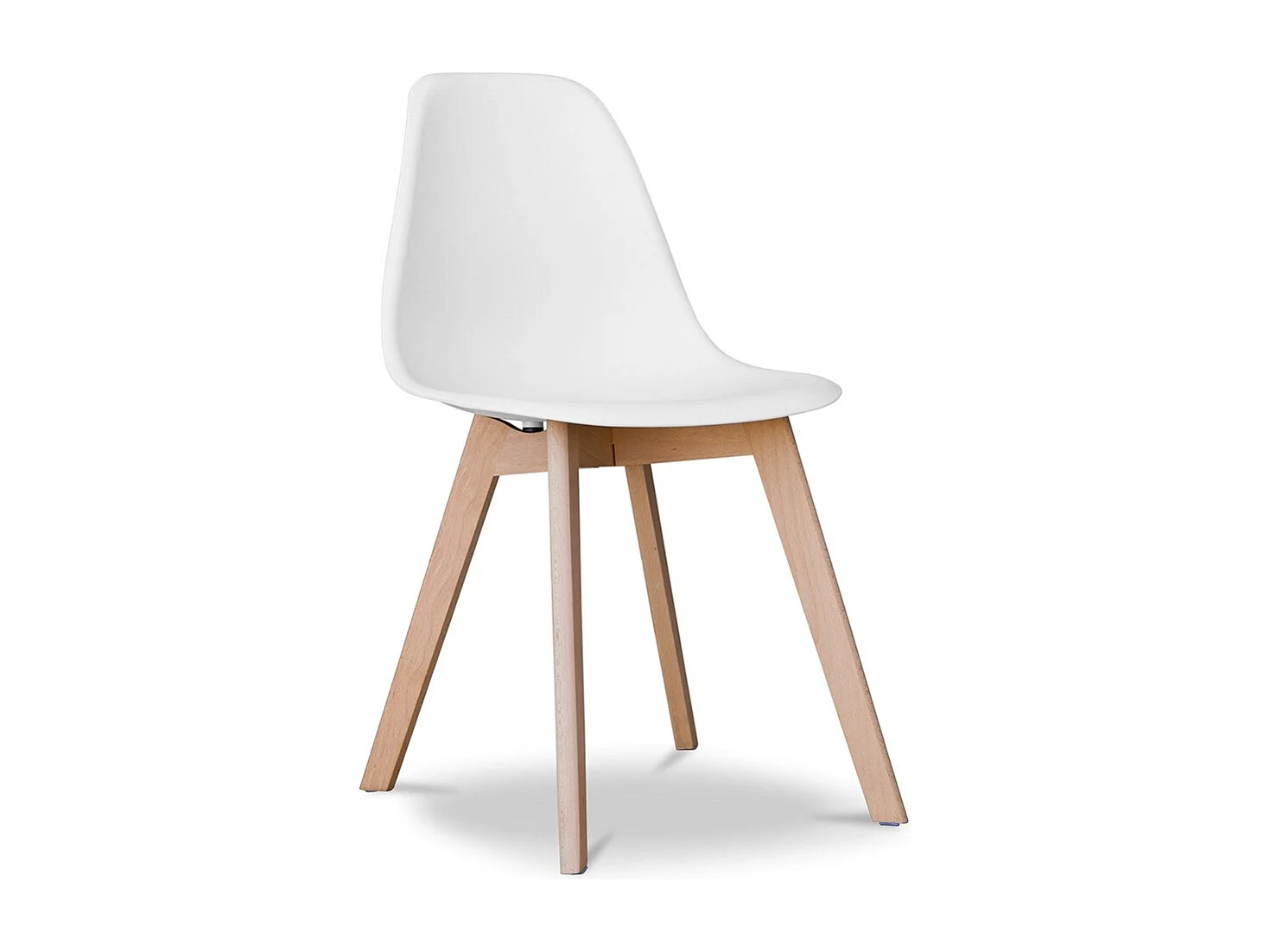 Silla escandinava amarilla Kuisto con patas de haya natural-Azul cielo