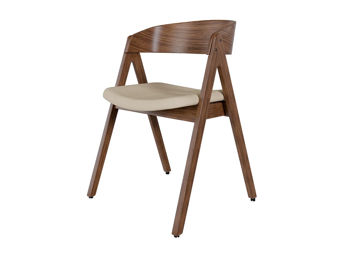 Chaise premium MERKA – Structure en bois et aise en tissu confortable-Marron/Beige clair