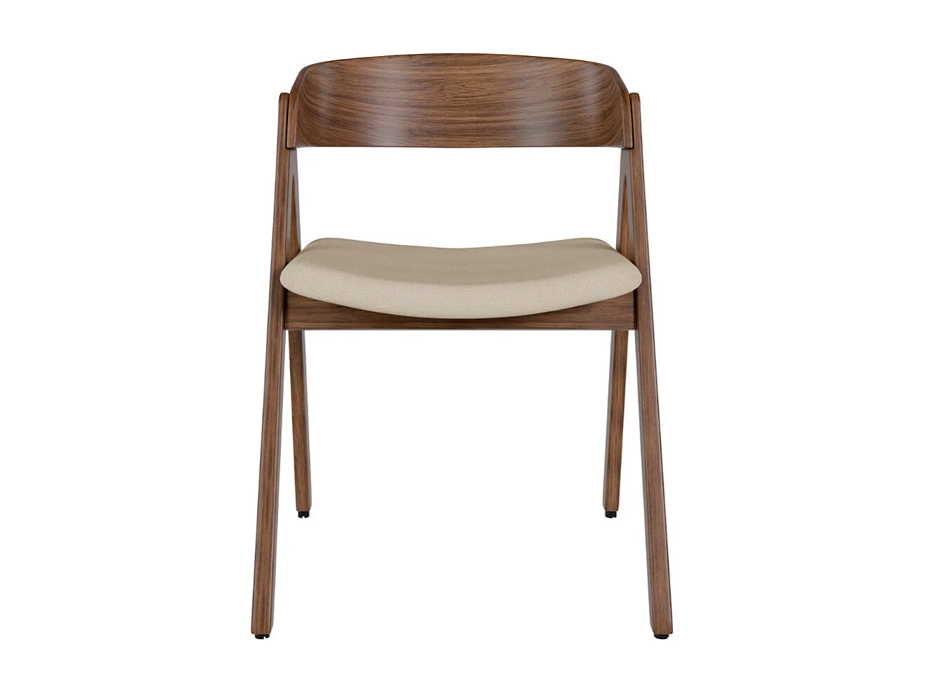 Chaise premium MERKA – Structure en bois et aise en tissu confortable-Marron/Beige clair