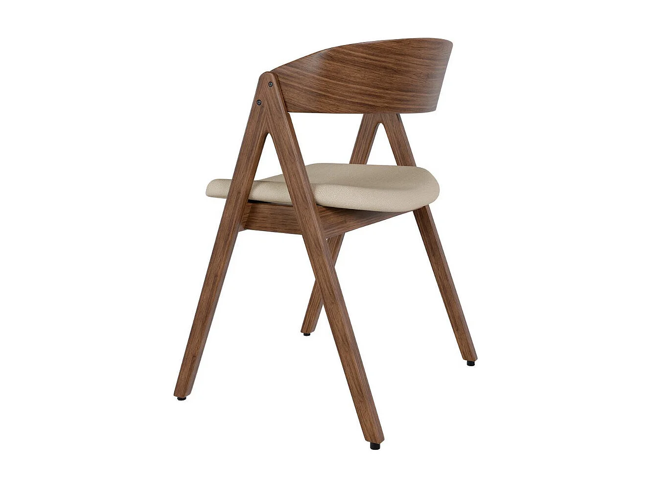 Chaise premium MERKA – Structure en bois et aise en tissu confortable-Marron/Beige clair