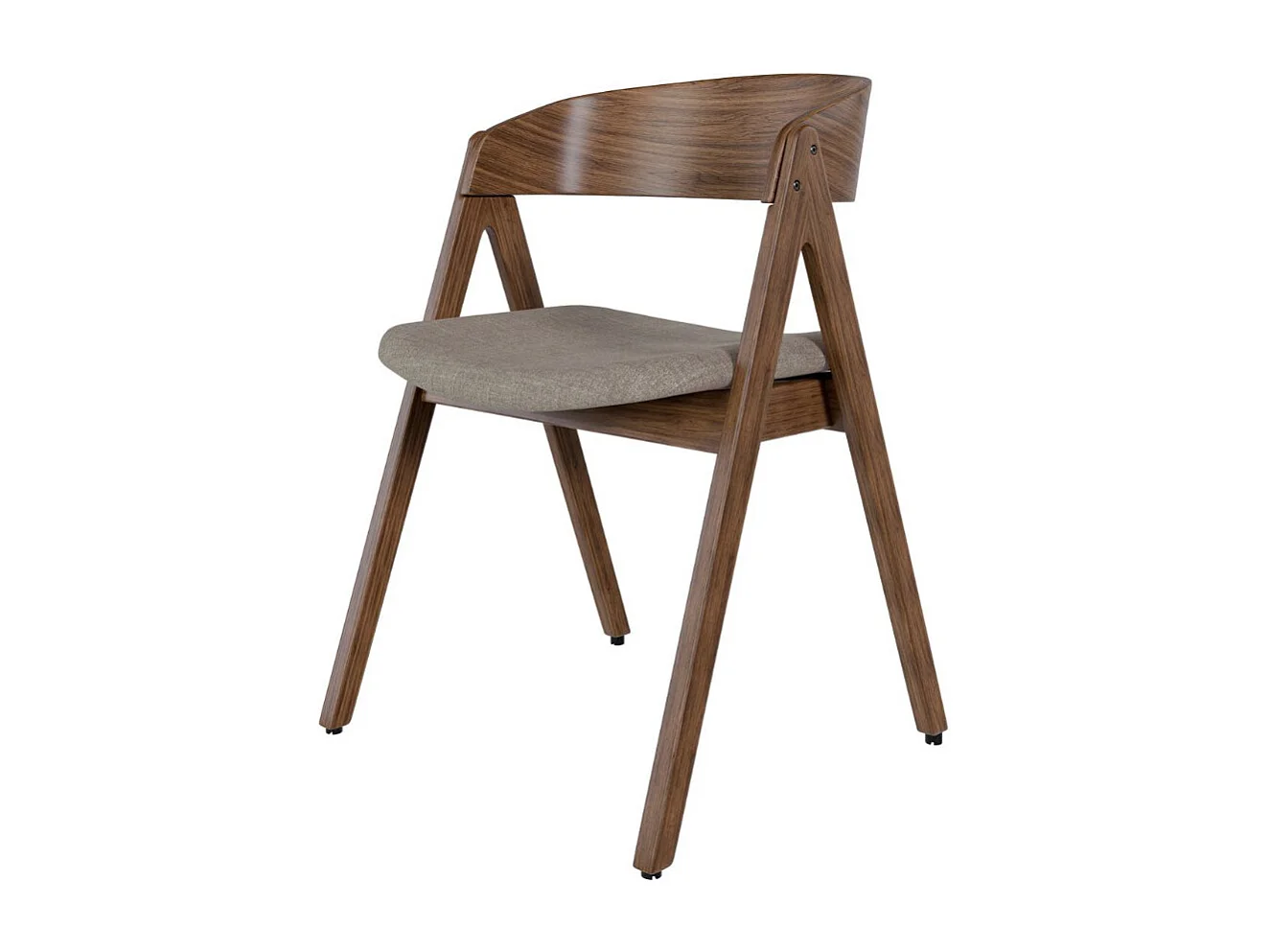 Chaise premium MERKA – Structure en bois et aise en tissu confortable-Marron/Beige clair