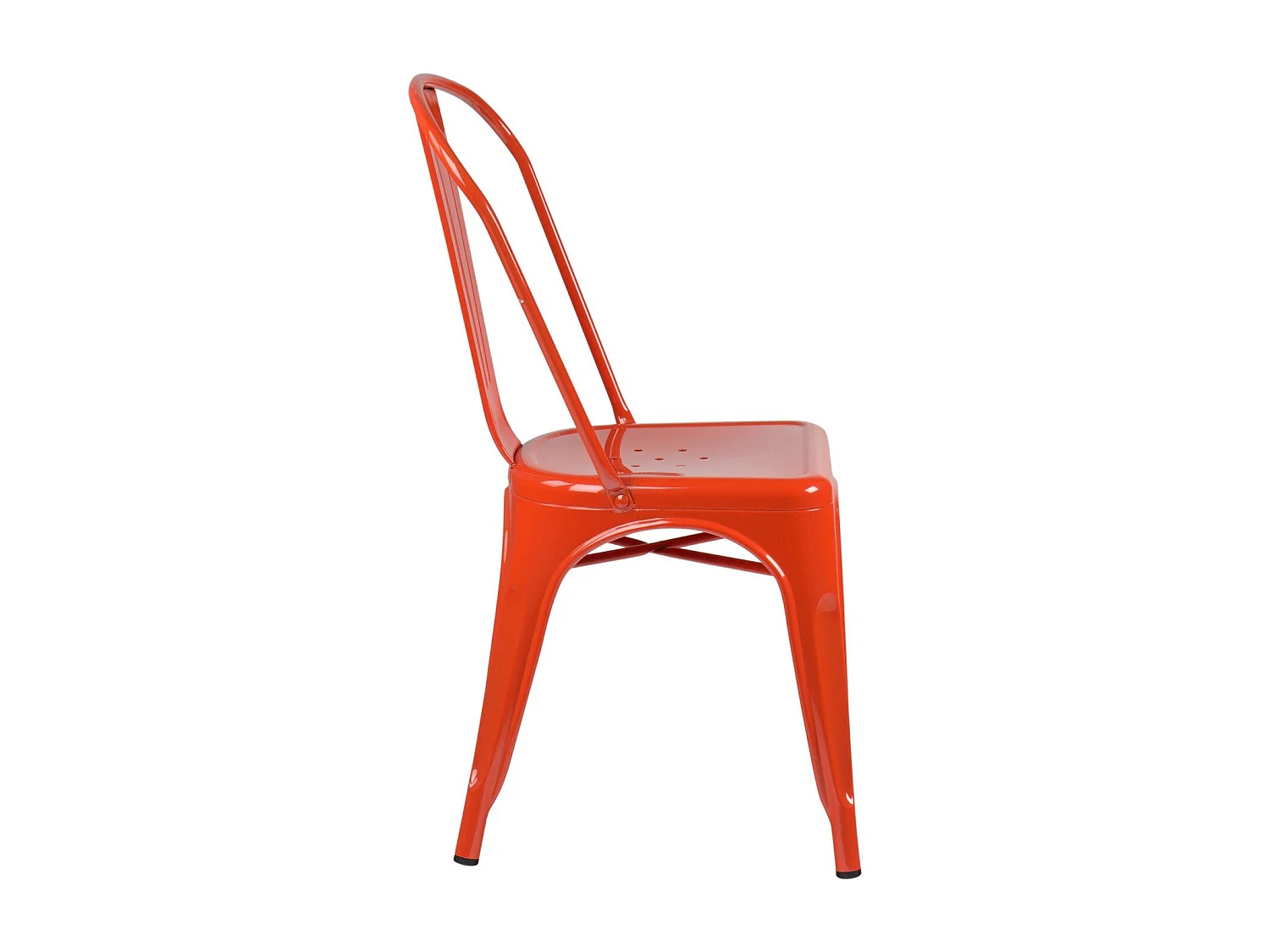 Chaise industrielle en acier brillant KONTOIR-Orange brûlé