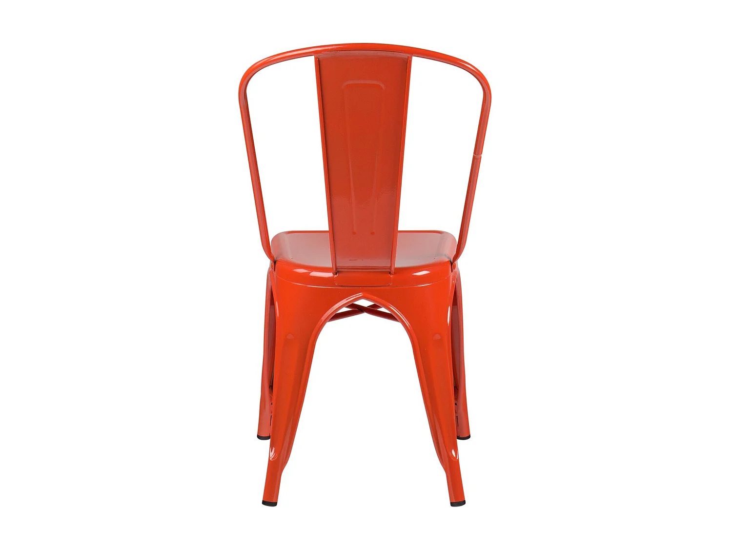 Chaise industrielle en acier brillant KONTOIR-Orange brûlé