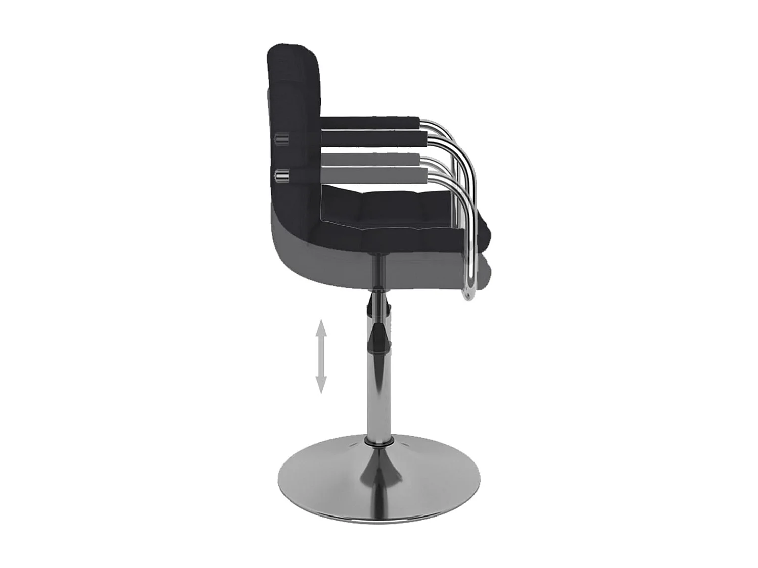 Chaise de salle à manger Tissu Noir 4