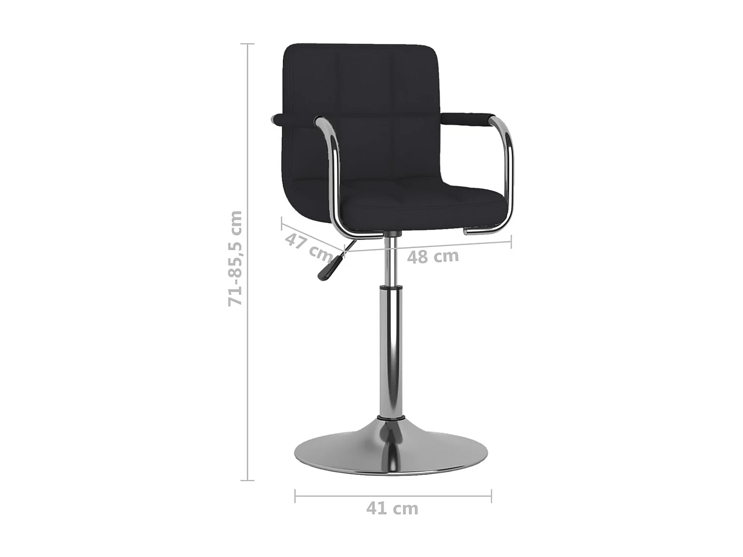 Chaise de salle à manger Tissu Noir 4