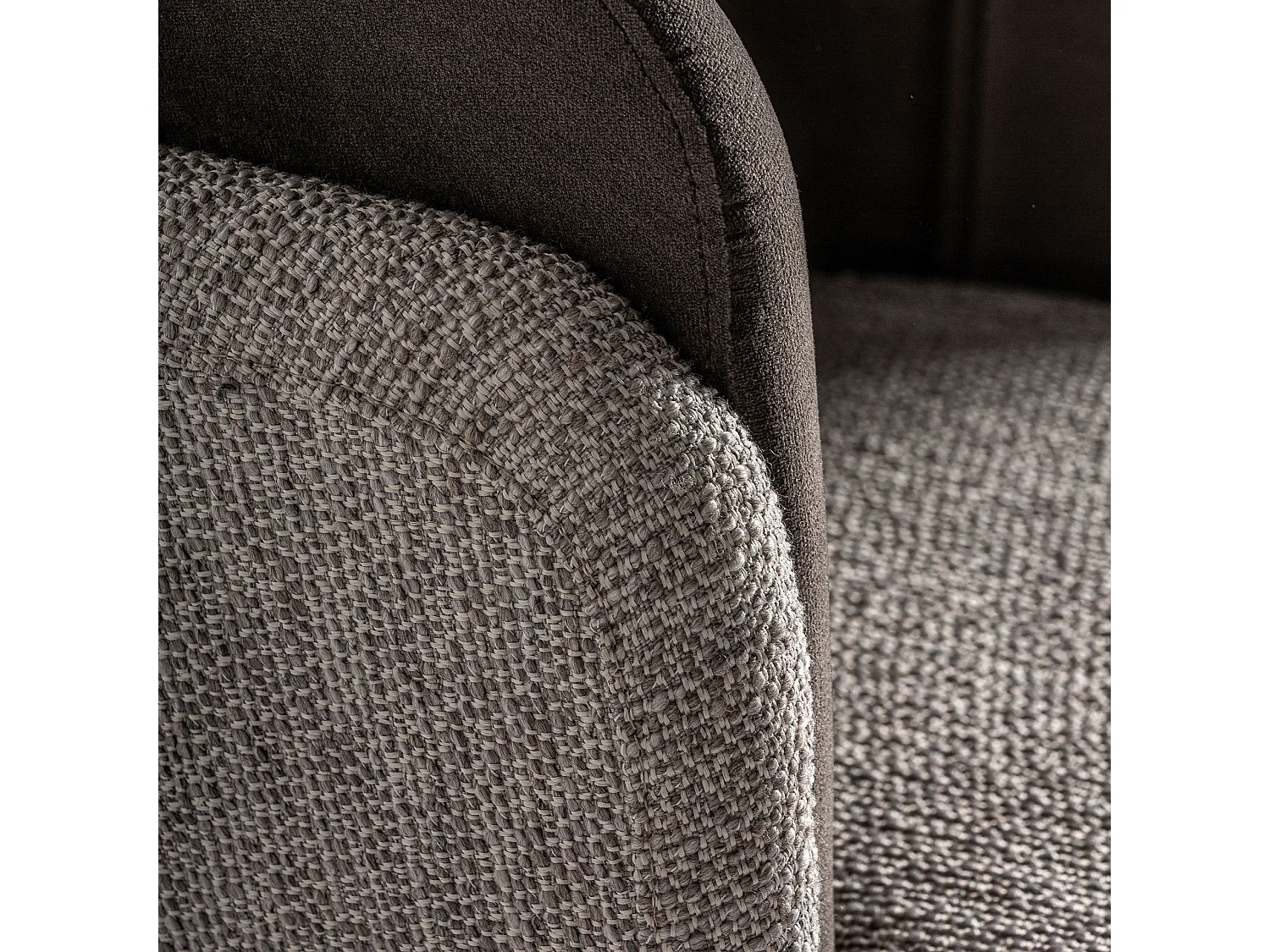 Juego de 2 sillas LAKEN – Tela gris y madera maciza negra