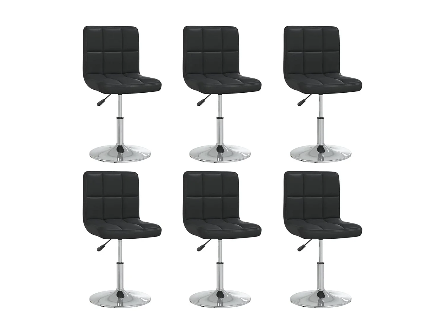 Chaise de salle à manger 6 pc Noir Similicuir 39