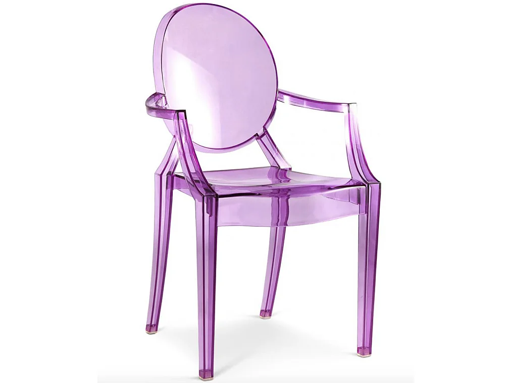 Fauteuil polycarbonate LOUIVA - Elégant et résistant-Parme transparent