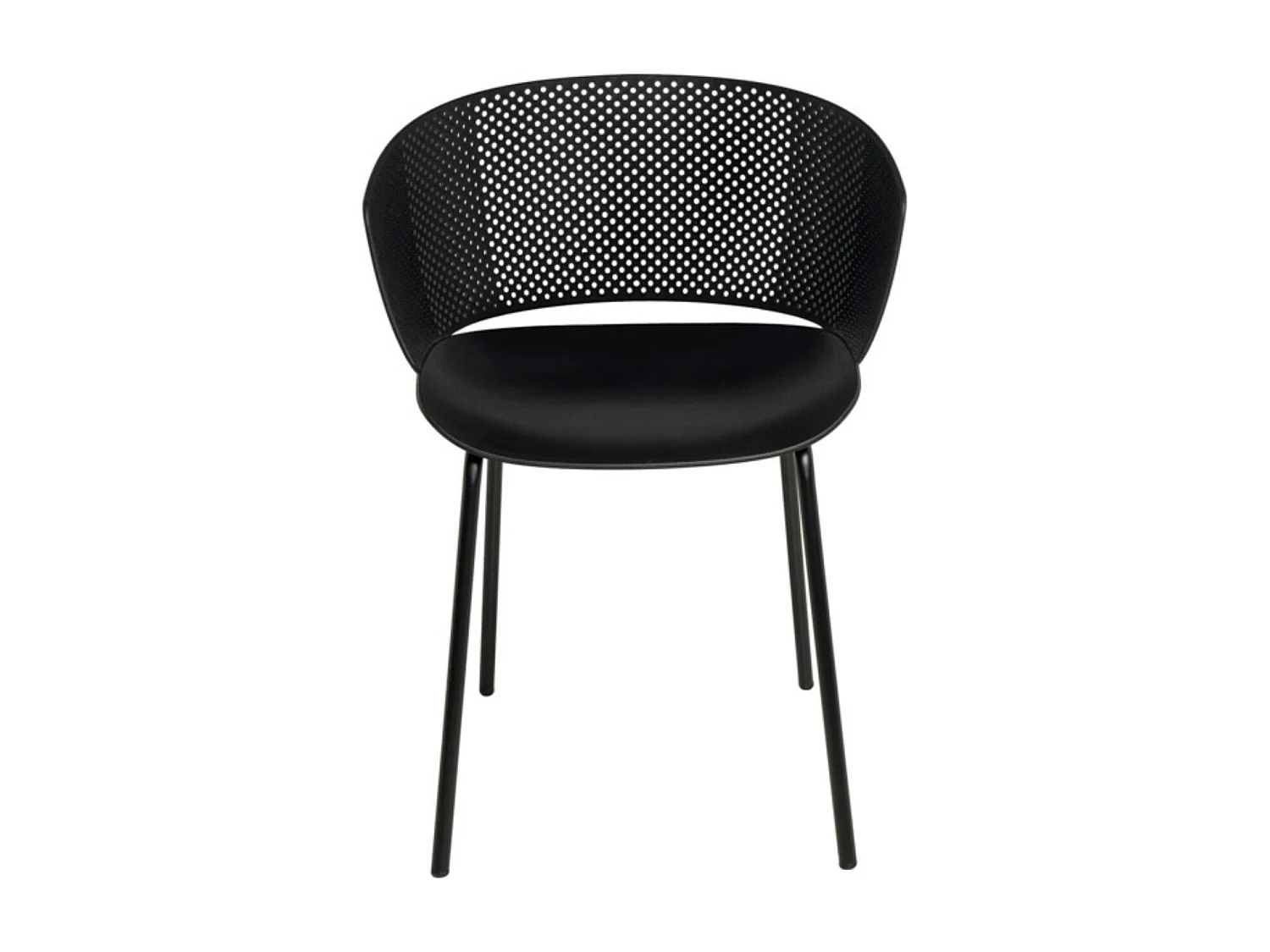 Chaise moderne avec accoudoir en polypropylène et métal Nova-Noir