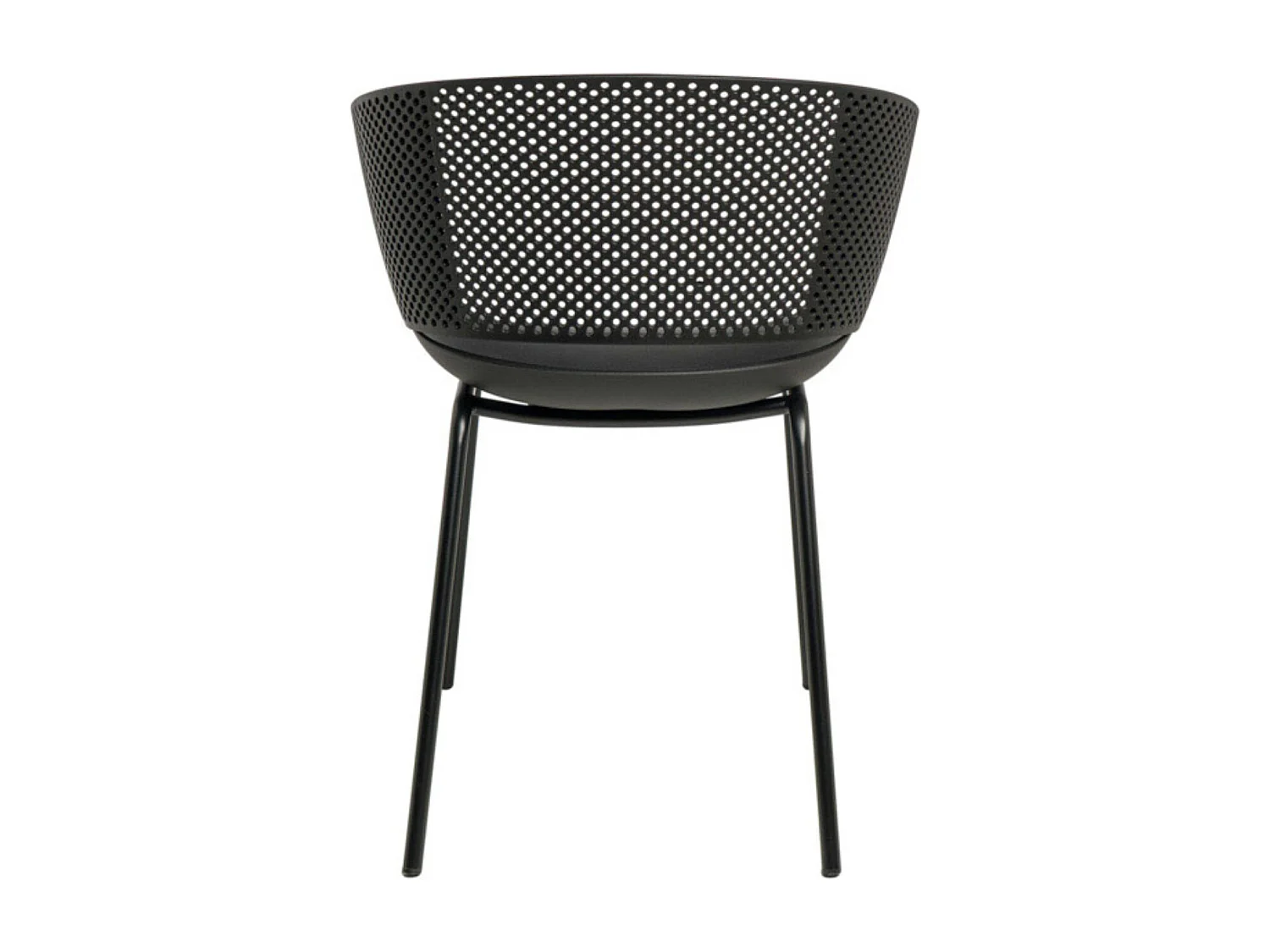 Chaise moderne avec accoudoir en polypropylène et métal Nova-Noir