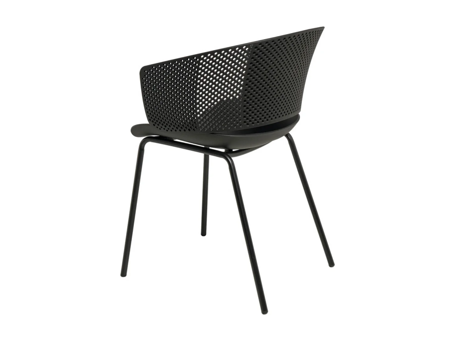 Chaise moderne avec accoudoir en polypropylène et métal Nova-Noir
