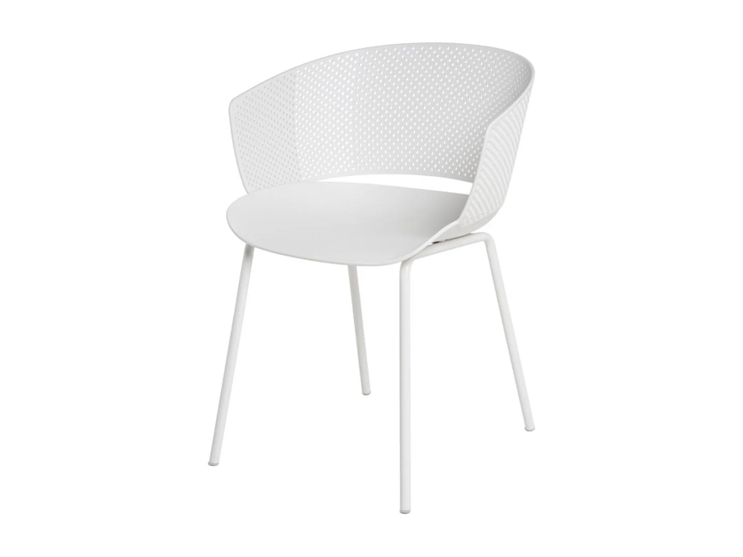 Chaise moderne avec accoudoir en polypropylène et métal Nova-Noir