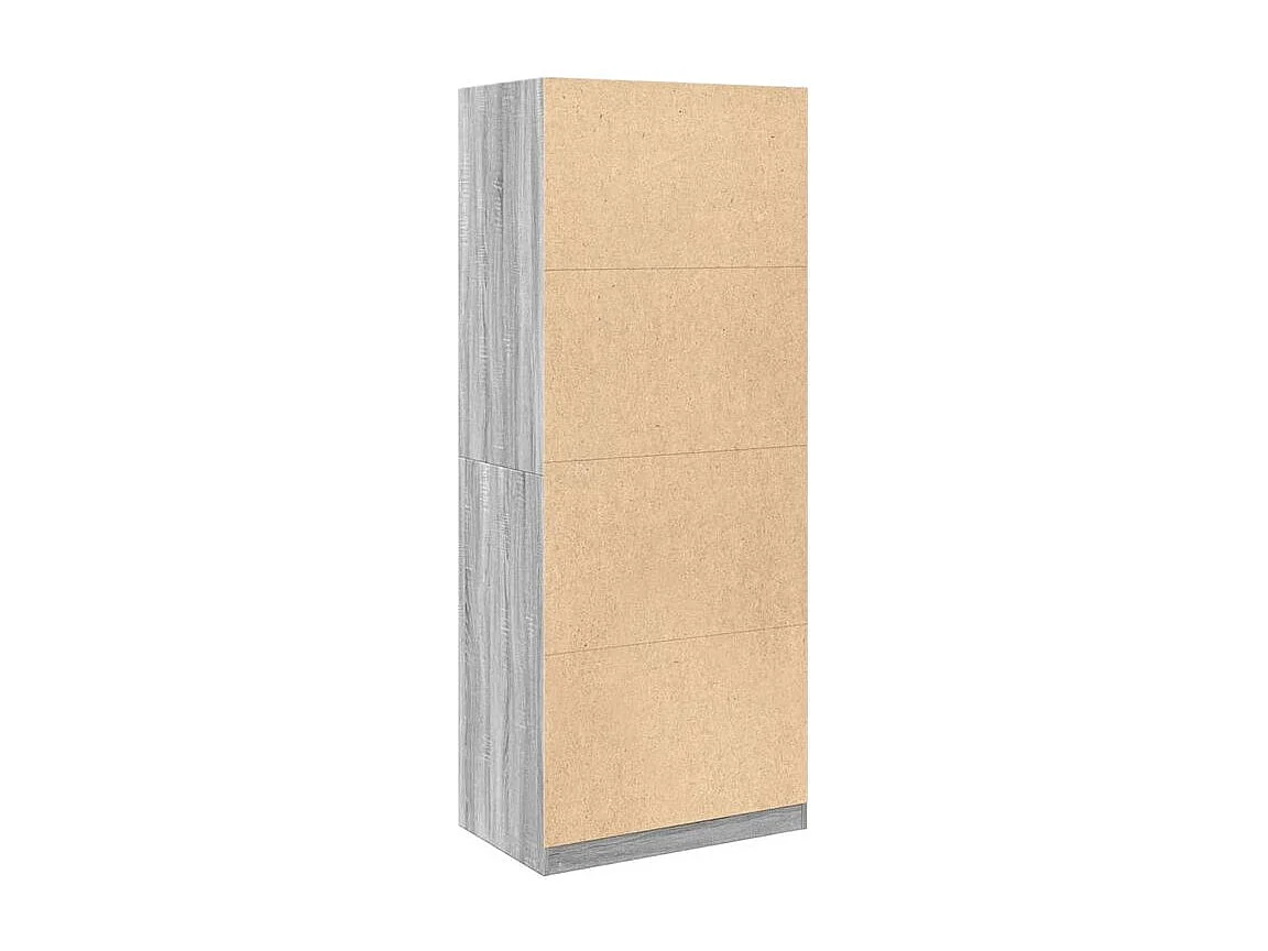 Armoire dressing 2 penderie 1 étagère 80cm - Collection Laker-Chêne gris