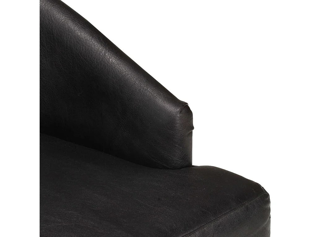 Chaise de salle à manger 4 pc Noir Cuir de chèvre véritable
