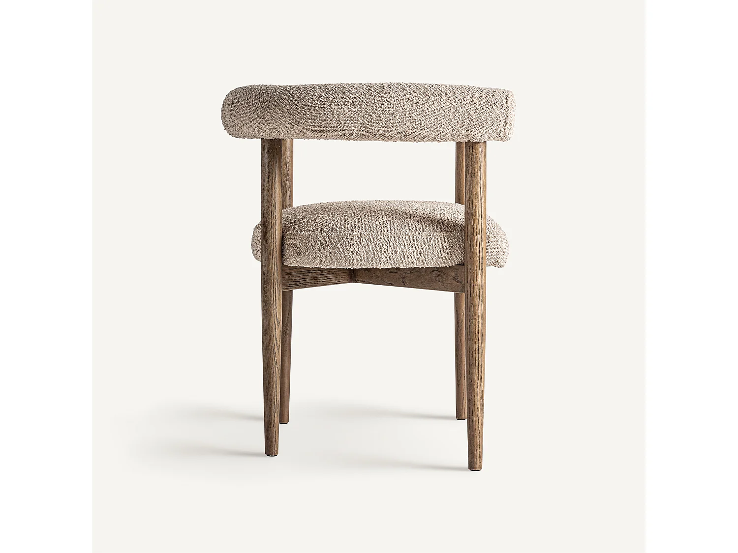 Chaise en tissu beige et bois de frêne KETAY – Style naturel