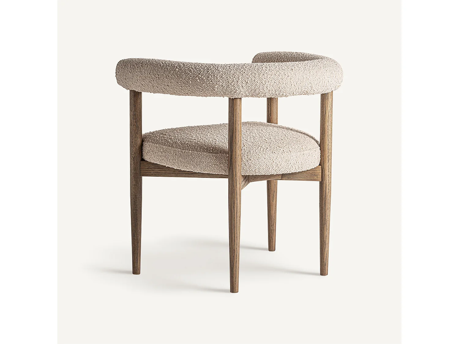 Chaise en tissu beige et bois de frêne KETAY – Style naturel