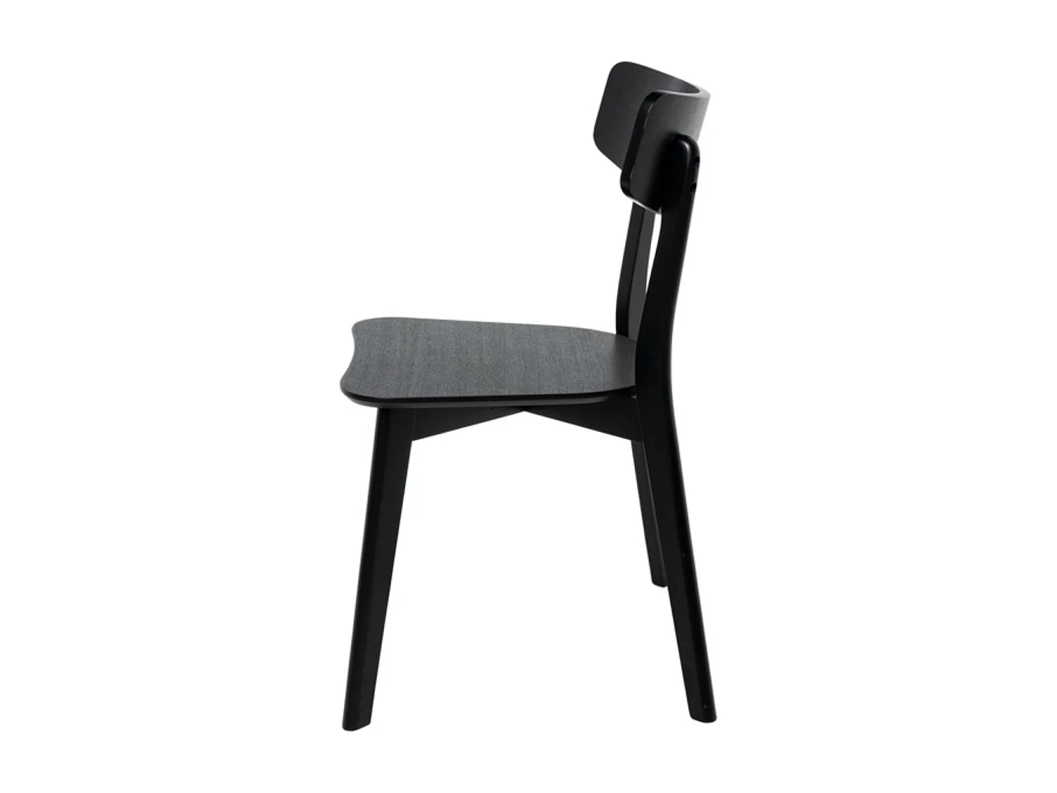 Chaise en bois d'hévéa KULINIZA - Élégance authentique pour votre Intérieur-Noir