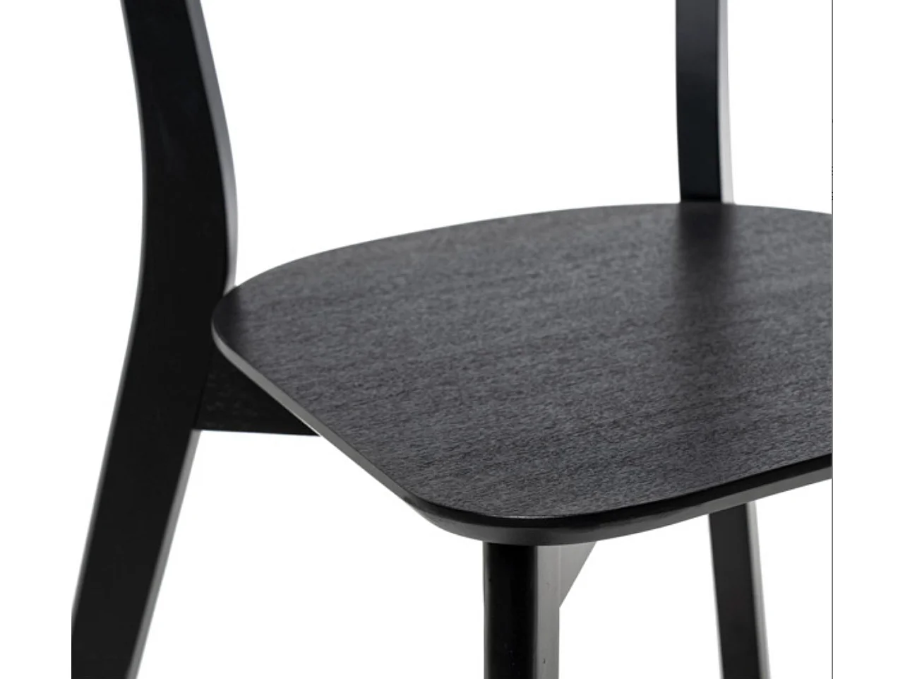 Chaise en bois d'hévéa KULINIZA - Élégance authentique pour votre Intérieur-Noir