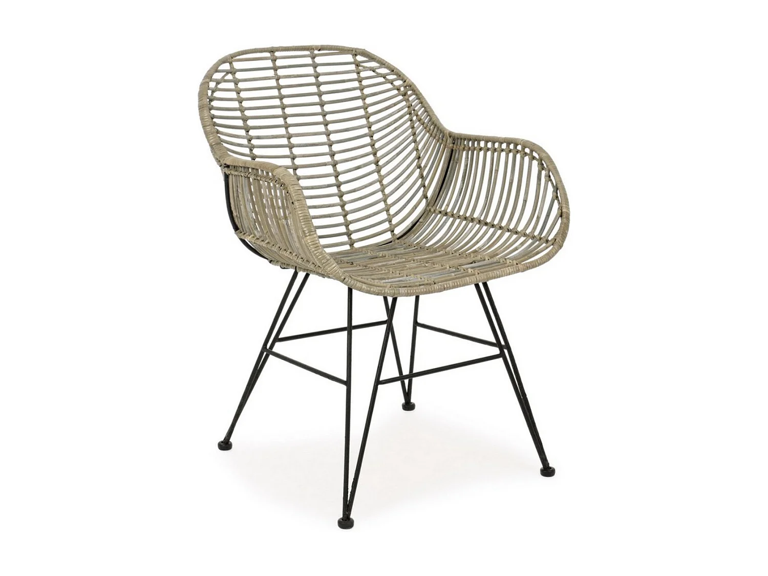 Fauteuil RIKEL – Acier & fibre naturelle tressée