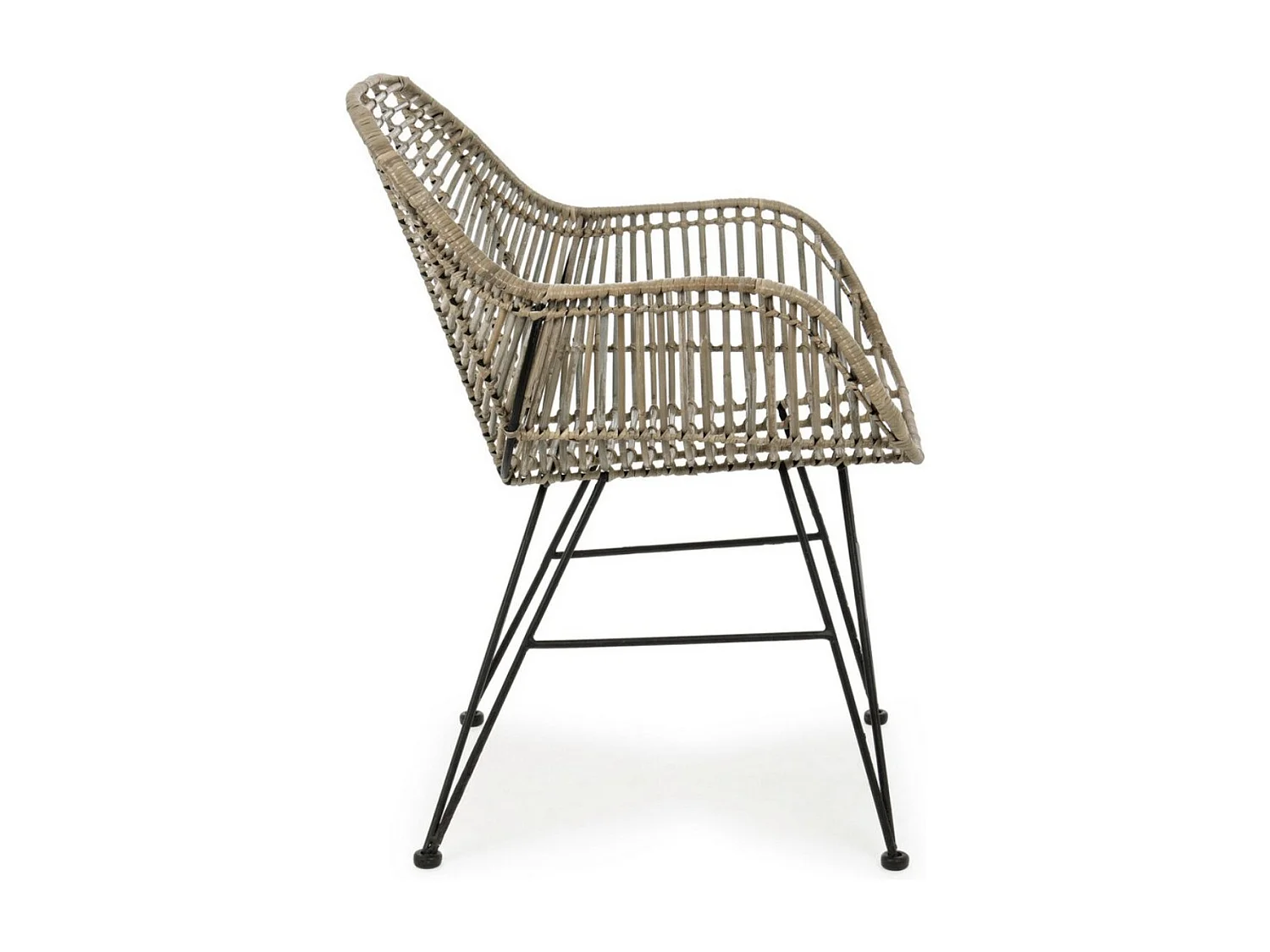 Fauteuil RIKEL – Acier & fibre naturelle tressée