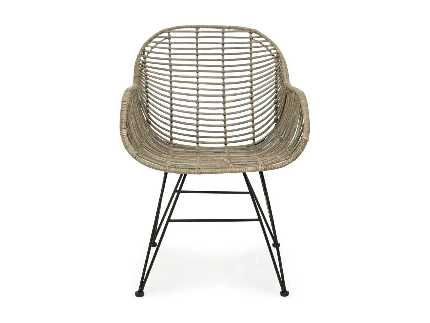 Fauteuil RIKEL – Acier & fibre naturelle tressée